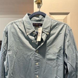 NEW WITH TAGS Ralph Lauren Indigo Chambray Blue Button Down Breast Pocket